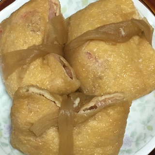 紅生姜の稲荷寿司のかんぴょう巻き